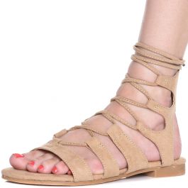 Emily-25 Lace-Up Sandal Khaki Khaki