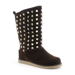 Flat Studded Boot Urban Studs Brown Brown Brown