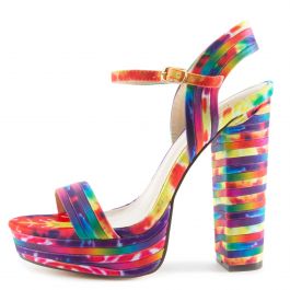 Gilly-18 Platform High Heels Rainbow Rainbow