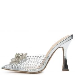 Divinny-1 Clear Rhinestone Pump Silver Silver
