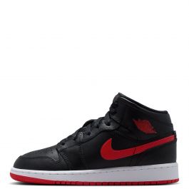Nike Air Jordan 1 Mid Black Grey Red Size 6.5Y (Mens 6.5 Womens 8) Sneakers NIKE AIR JORDAN 1 RETRO MID BAD SANTA PLAID SHOE 6.5Y  main image 4