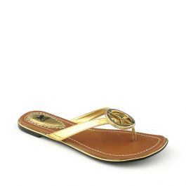 Florinda-10 Thong Flip Flop Sandal Gold Gold Gold