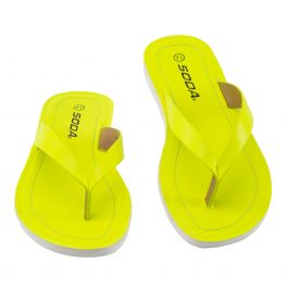 Ella-S Flat Sandals Neon Yellow Neon Yellow