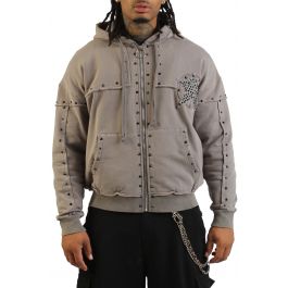 HUDSON Crystal Star Zip-Up Hoodie 605-BLK - Shiekh