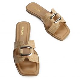 Feng Flat Sandal Natural Gold Natural Gold