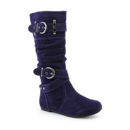 Mid-Calf Flat Boot Sally-4-S Purple Purple