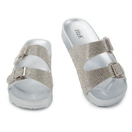 Espen Rhinestone Slides Silver Silver