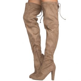 Amaya-01 High Heel Boot Taupe Taupe