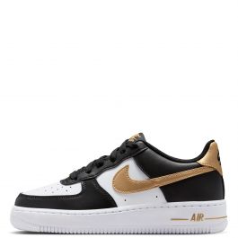 Grade-School Air Force 1 Black/Metallic Gold-Black-White Black/Metallic Gold-Black-White