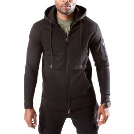 SHIEKH Full Zip Up Hoodie SHIEKH SWEATSHIRTS-BLK - Shiekh