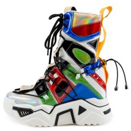 Damson-09 Platform Sneakers White Hologram White Hologram