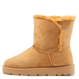 Frozen-23 Flat Fur Boots Tan Tan