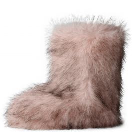 Melanie-21 Faux Fur Bootie Pink/Black Pink/Black