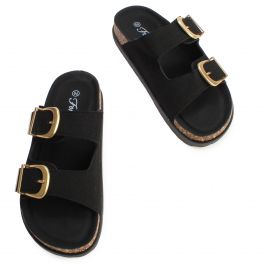 Ash-63 2-Buckle Sandal Black Black