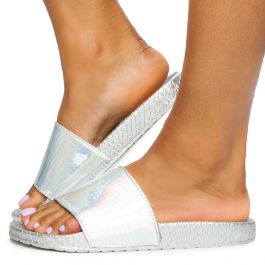Ogby-1 Snakeskin Slides Silver Silver