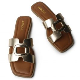 Feng Flat Sandal  Gold Gold