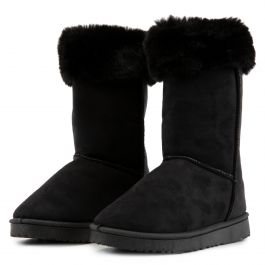 Lexi-R001 Fur Booties Black Suede Black Suede