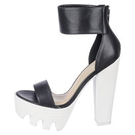 Platform Heel Vive 04 Black/White Black/White