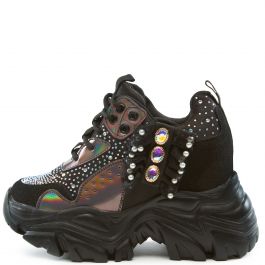 Watermelon-02 Rhinestone Platform Sneakers Pewter Metal Pewter Metal