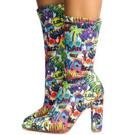 Nordic-2 Neoprene Heel Booties Graffiti Graffiti