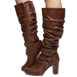 BAMBOO Daystar-03S Slouch Boots JPM DAYSTAR-03S BLKCRP - Shiekh