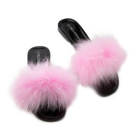 LEGEND FOOTWEAR INC Jackie-03 Fur Sandals JACKIE-03-BKFR - Shiekh