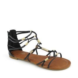 Fifi-01 Flat Sandal Black Black