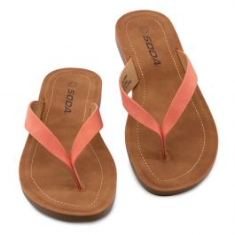 Ella-S Flat Sandals Coral Coral