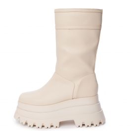 Sky High Nude Platform Boot Nude Nude