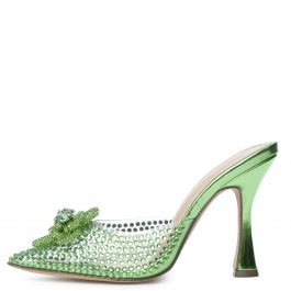 Divinny-1 Clear Rhinestone Pump Green Green