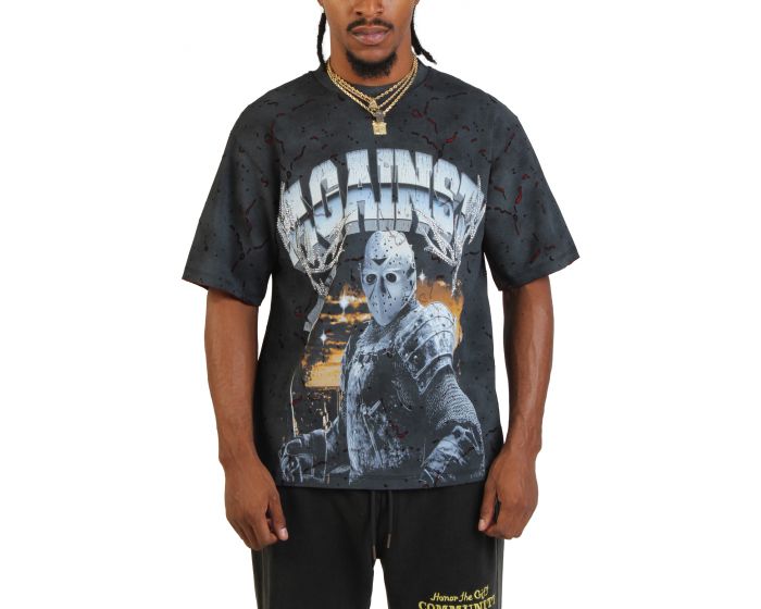 Urban Backwoods T-Shirt Uomo Michael Mask Portrait - 100% Cotone, Stampata, Taglie Forti S-5XL