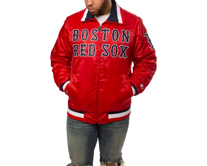 Boston Red Sox Poly Twill Varsity Jacket-Red 2X-Large