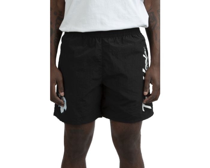 Mitchell & Ness Black Branded Nylon Shorts