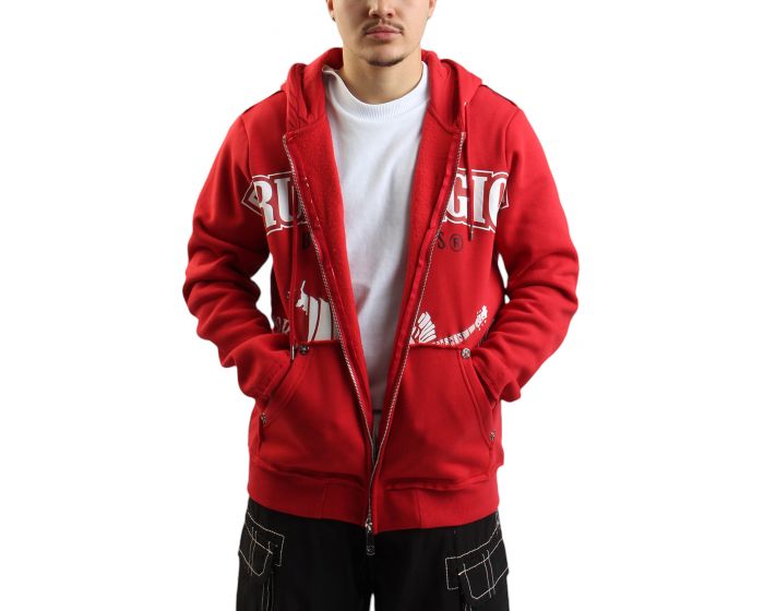 TRUE RELIGION Exaggerated Icon Raw Trim Zip Hoodie 108546 TRUE RELIGION Exaggerated Icon Raw Trim Zip Hoodie 108546