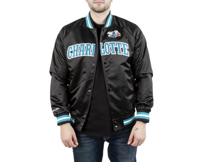 Mitchell & Ness Charlotte Hornets Heavyweight Satin Jacket Teal — Black  Sheep Skate Shop