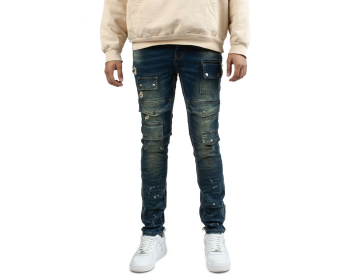 FOREIGN LOCALS San Miguel Open Hem Jeans FBRK-230414BBLUE - Shiekh