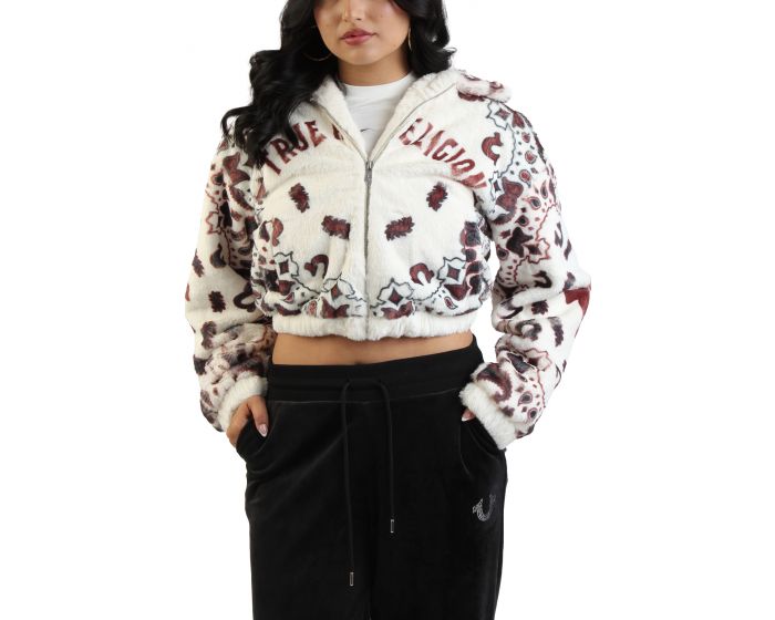 TRUE RELIGION Bandana Print Faux Fur Jacket 210245C - Shiekh