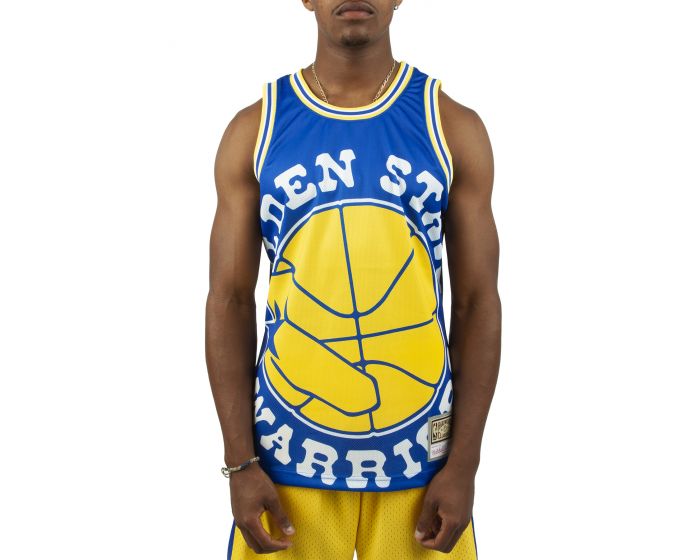 Golden State Warriors M&N Big Face Navy Blue Jersey