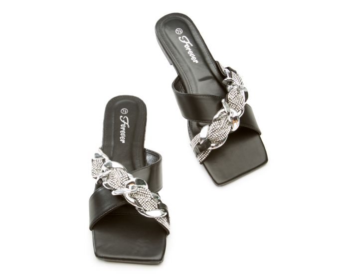FOREVER LINK INTERNATIONAL Padded-99 Rhinestone Flat Sandals