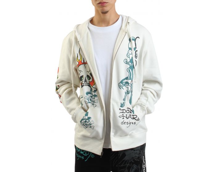 ED HARDY Flame Skull Hoodie EHM1301-45 - Shiekh