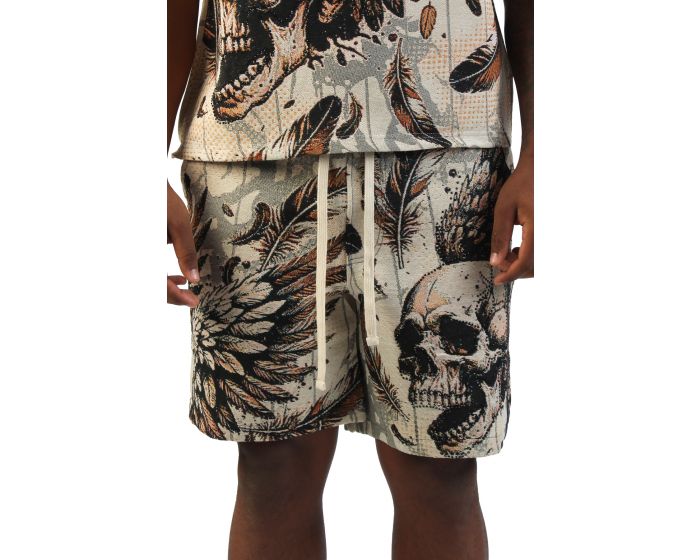 FBRK Conquerors Tapestry Shorts 610-82903FB-CRM - Shiekh