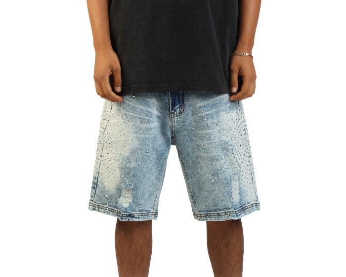 HUDSON Studded Burst Short 642-MEDIUMBLU - Shiekh