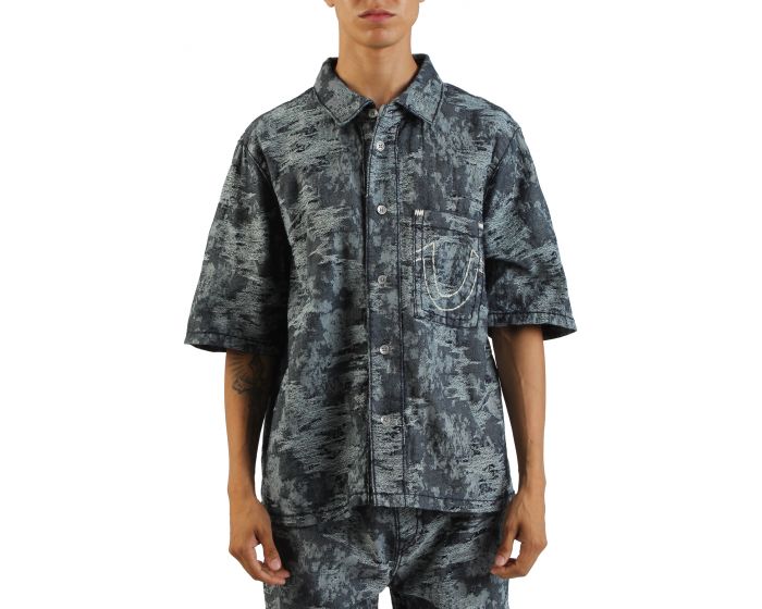 【juemi】Jacquard Mix Mill Shirt JK Pure Jill Embroidered Mixed-Media Top | JJill