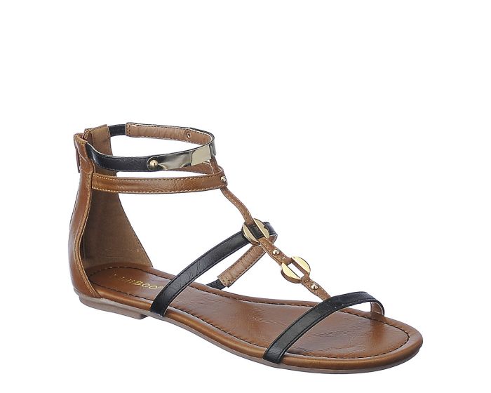 BAMBOO Pable-01 Flat Sandal JPM PABLE-01/BLKCRP - Shiekh