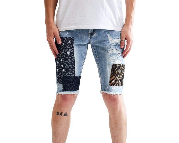 EMBELLISH Gerard Denim Shorts EMBSP221-148BLU - Shiekh
