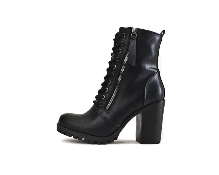 Women's Low-Heel Lace-Up Boot Malia-S Black