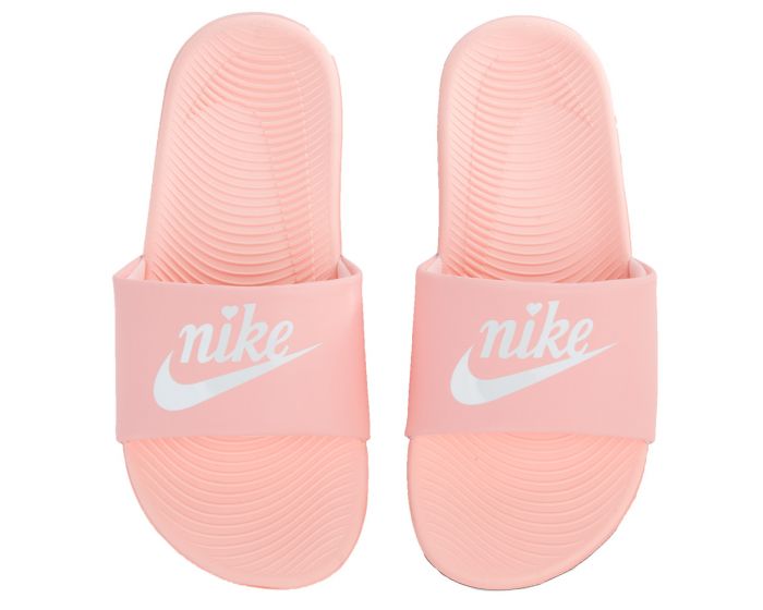 coral nike slides