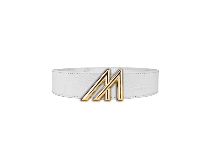 Mint Crocodile Belt (Gold/Black)