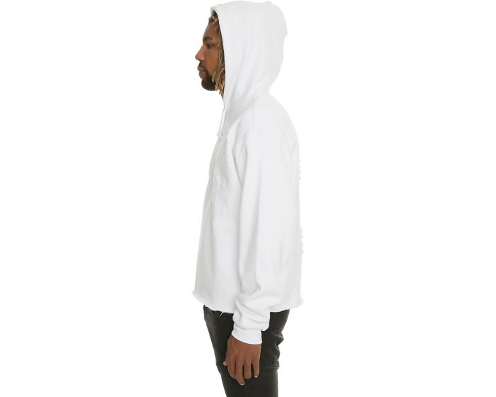 FRANCHISE Men's Ripped Layered Hoodie SCDH-HEART - Shiekh