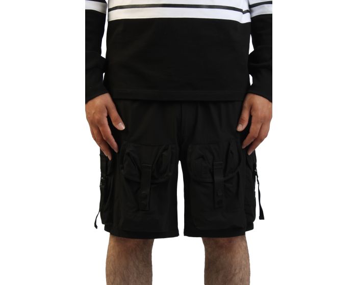 PAPER PLANES Planes Alice Pack Cargo Shorts 700077-BLK - Shiekh